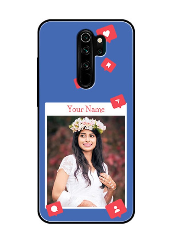 Xiaomi Redmi Note 8 Pro Custom Glass Phone Case - Like Share And Comment Design