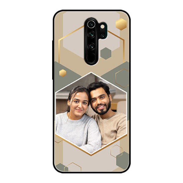 Xiaomi Redmi Note 8 Pro Photo Printing on Glass Case - Stylish Hexagon Pattern Design