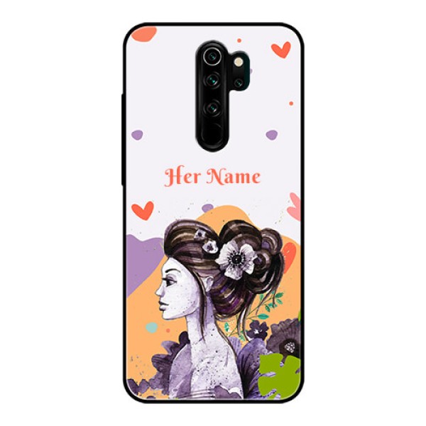 Xiaomi Redmi Note 8 Pro Personalized Glass Phone Case - Woman And Nature Design
