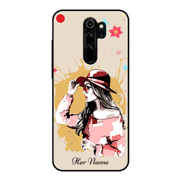 Xiaomi Redmi Note 8 Pro Photo Printing on Glass Case - Women with pink hat Design Xiaomi Redmi Note 8 Pro Photo Printing on Glass Case - Women with pink hat Design