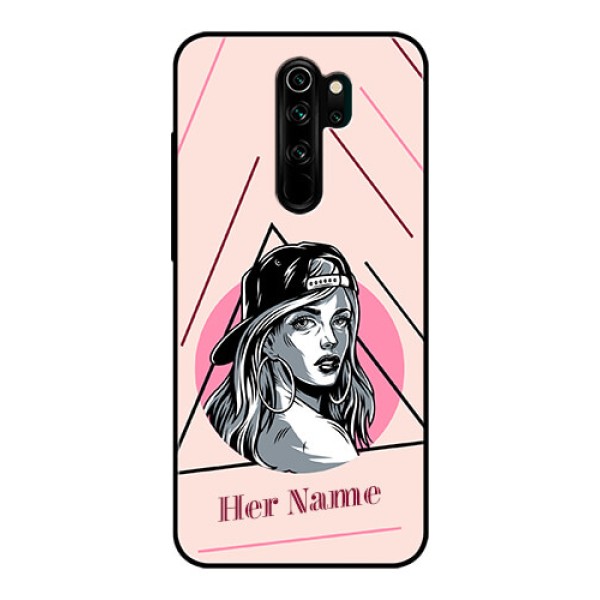 Xiaomi Redmi Note 8 Pro Personalized Glass Phone Case - Rockstar Girl Design