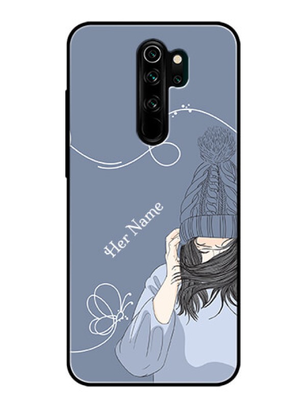 Custom Xiaomi Redmi Note 8 Pro Custom Glass Mobile Case - Girl in winter outfit Design