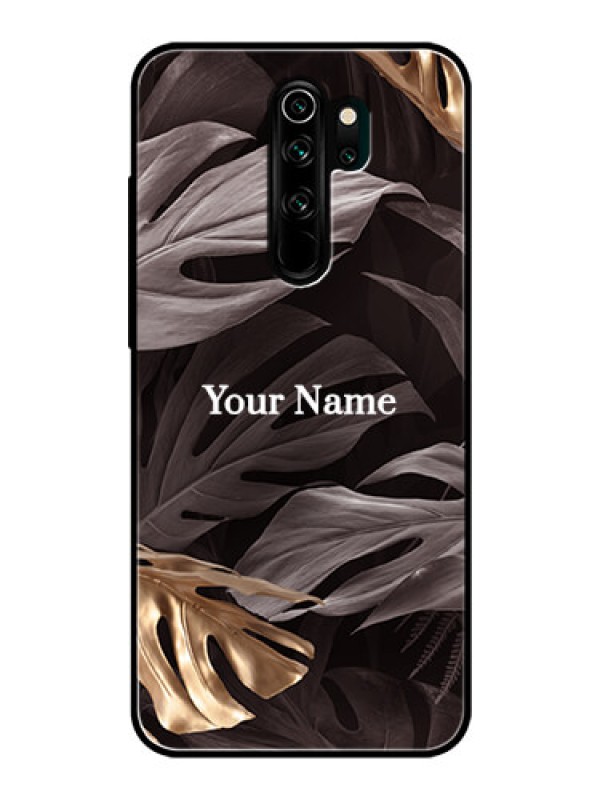 Custom Xiaomi Redmi Note 8 Pro Personalised Glass Phone Case - Wild Leaves digital paint Design