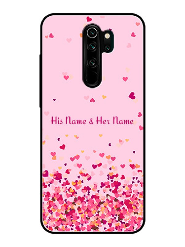 Custom Xiaomi Redmi Note 8 Pro Photo Printing on Glass Case - Floating Hearts Design