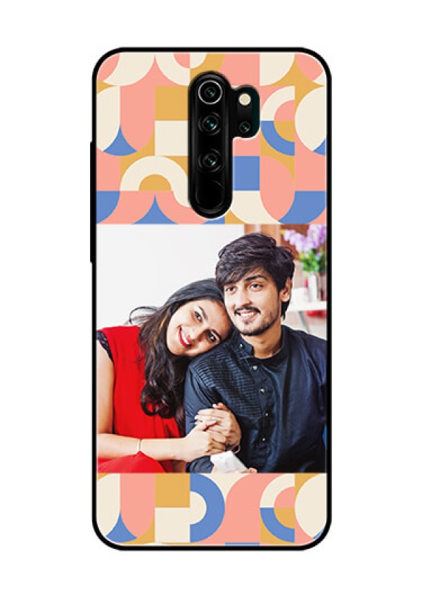 Xiaomi Redmi Note 8 Pro Photo Printing on Glass Case - Semi-circle Maze Pattern Design