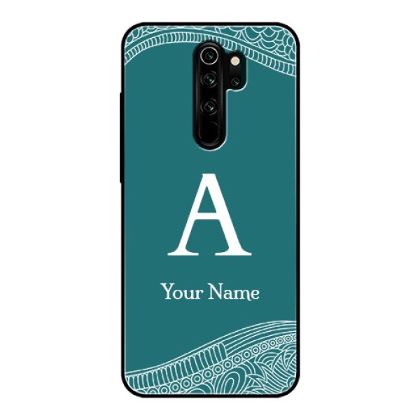 Xiaomi Redmi Note 8 Pro Personalized Glass Phone Case - line art pattern with custom name Design Xiaomi Redmi Note 8 Pro Personalized Glass Phone Case - line art pattern with custom name Design