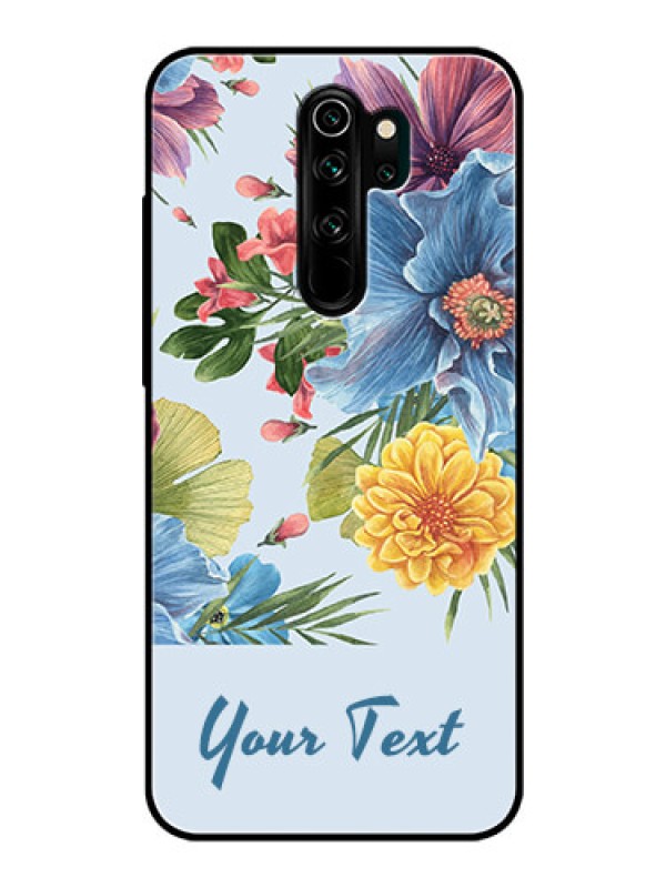 Custom Xiaomi Redmi Note 8 Pro Custom Glass Mobile Case - Stunning Watercolored Flowers Painting Design