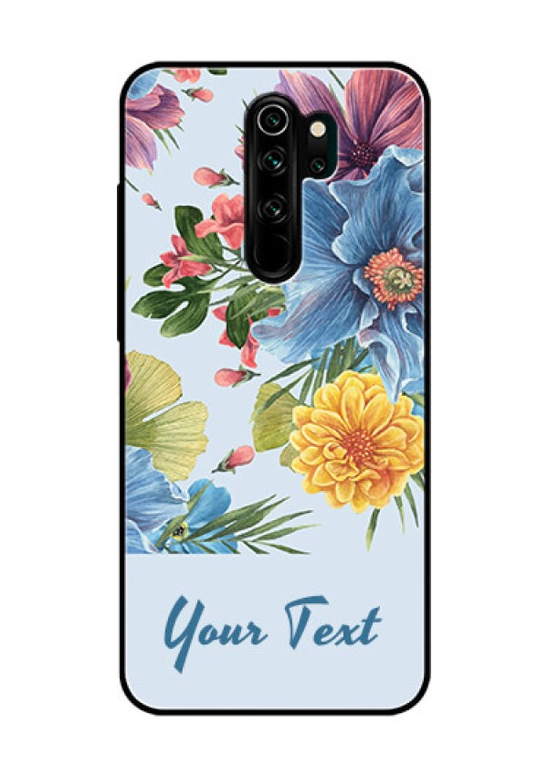 Xiaomi Redmi Note 8 Pro Custom Glass Mobile Case - Stunning Watercolored Flowers Painting Design