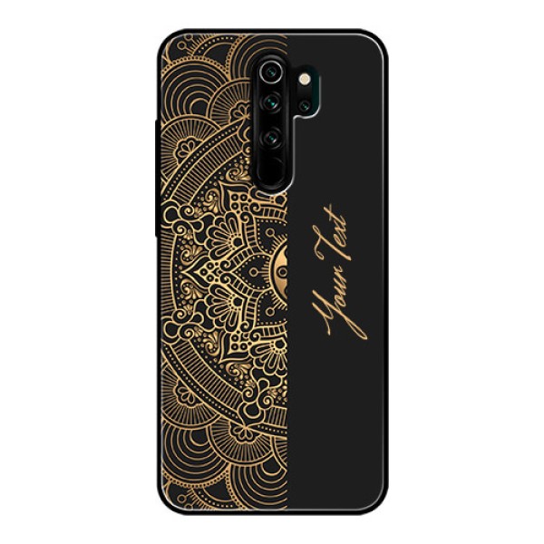 Xiaomi Redmi Note 8 Pro Photo Printing on Glass Case - Mandala art with custom text Design Xiaomi Redmi Note 8 Pro Photo Printing on Glass Case - Mandala art with custom text Design