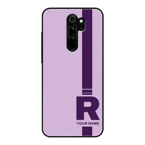 Xiaomi Redmi Note 8 Pro Photo Printing on Glass Case - Simple dual tone stripe with name Design Xiaomi Redmi Note 8 Pro Photo Printing on Glass Case - Simple dual tone stripe with name Design