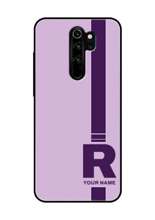 Xiaomi Redmi Note 8 Pro Photo Printing on Glass Case - Simple dual tone stripe with name Design