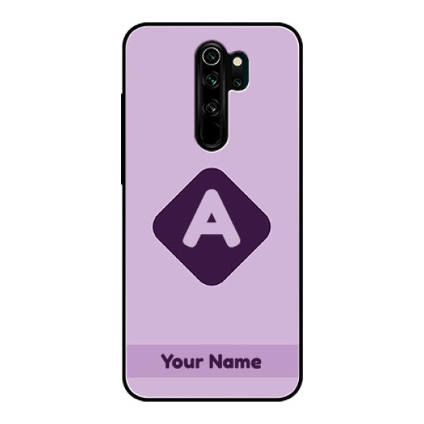 Xiaomi Redmi Note 8 Pro Custom Glass Mobile Case - Custom Letter in curved badge Design