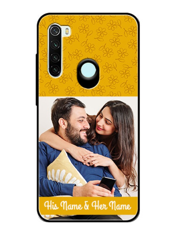Custom Redmi Note 8 Custom Glass Mobile Case  - Yellow Floral Design