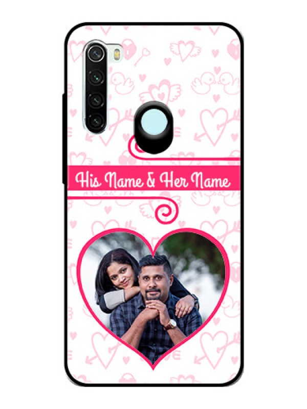 Custom Redmi Note 8 Personalized Glass Phone Case  - Heart Shape Love Design