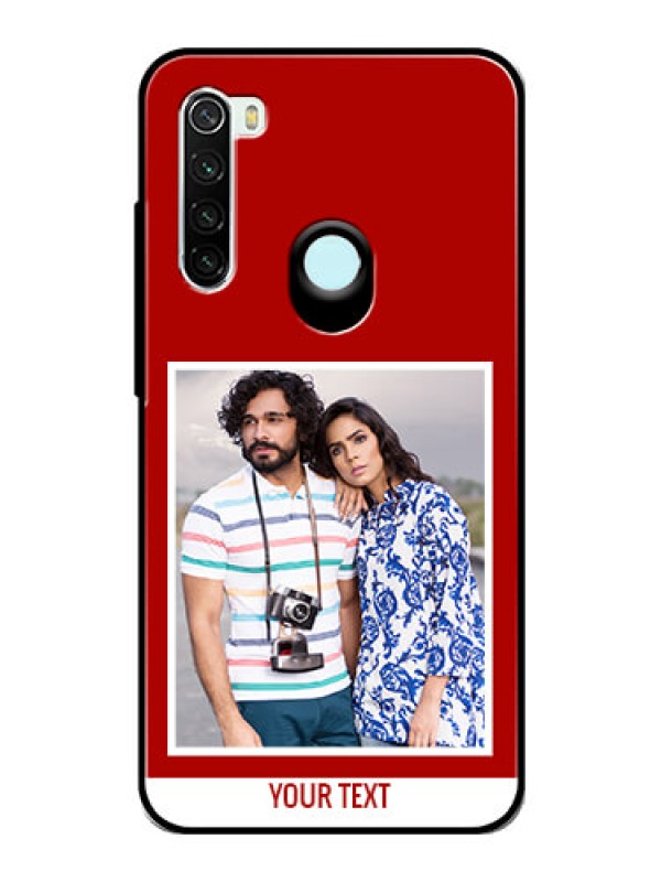 Custom Redmi Note 8 Personalized Glass Phone Case  - Simple Red Color Design