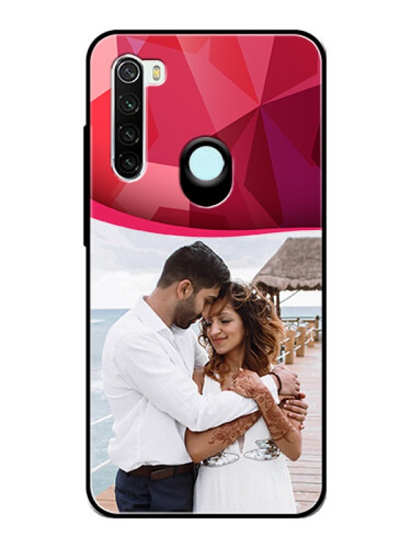Custom Redmi Note 8 Custom Glass Mobile Case  - Red Abstract Design