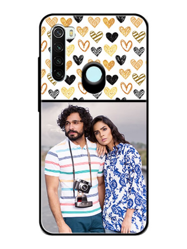 Custom Redmi Note 8 Photo Printing on Glass Case  - Love Symbol Design