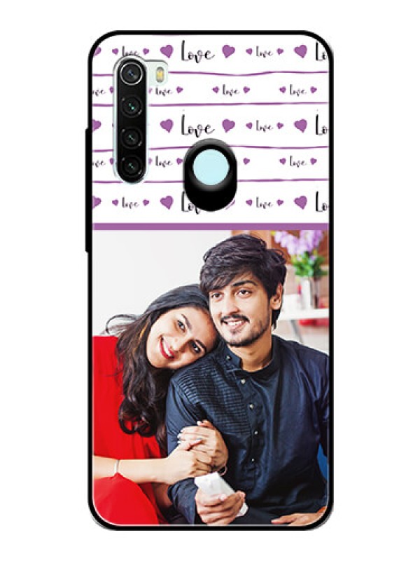 Custom Redmi Note 8 Custom Glass Mobile Case  - Couples Heart Design