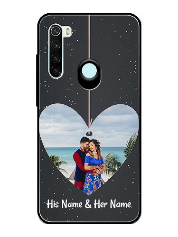 Custom Redmi Note 8 Custom Glass Phone Case  - Hanging Heart Design