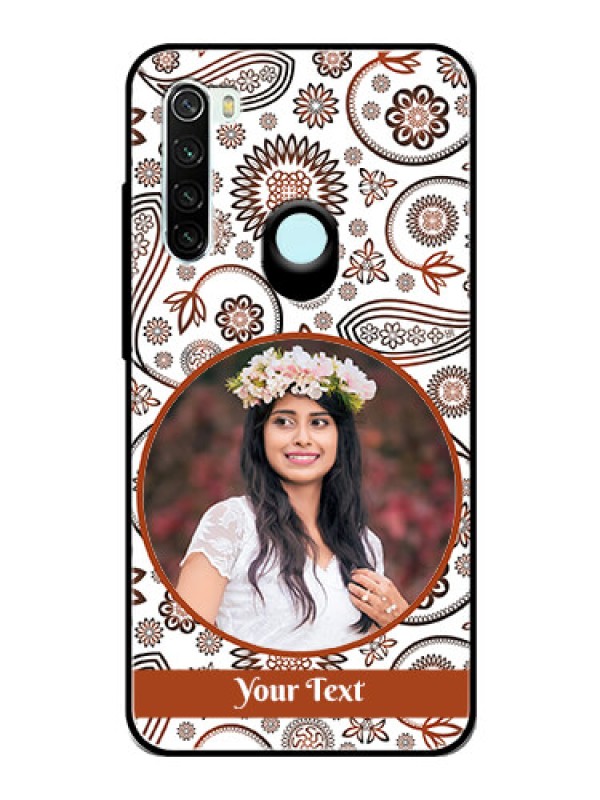 Custom Redmi Note 8 Custom Glass Mobile Case  - Abstract Floral Design 