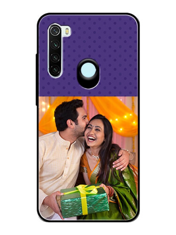 Custom Redmi Note 8 Personalized Glass Phone Case  - Violet Pattern Design