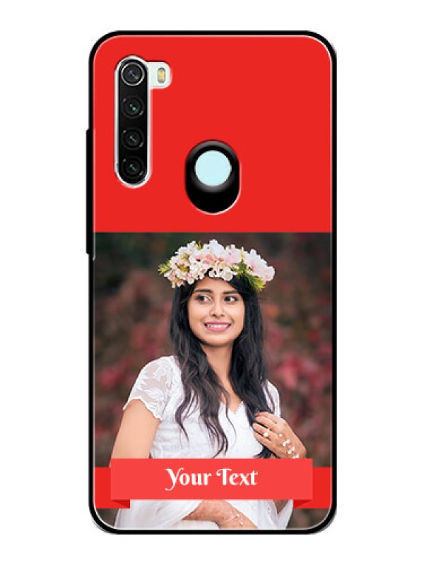 Custom Redmi Note 8 Custom Glass Phone Case  - Simple Red Color Design