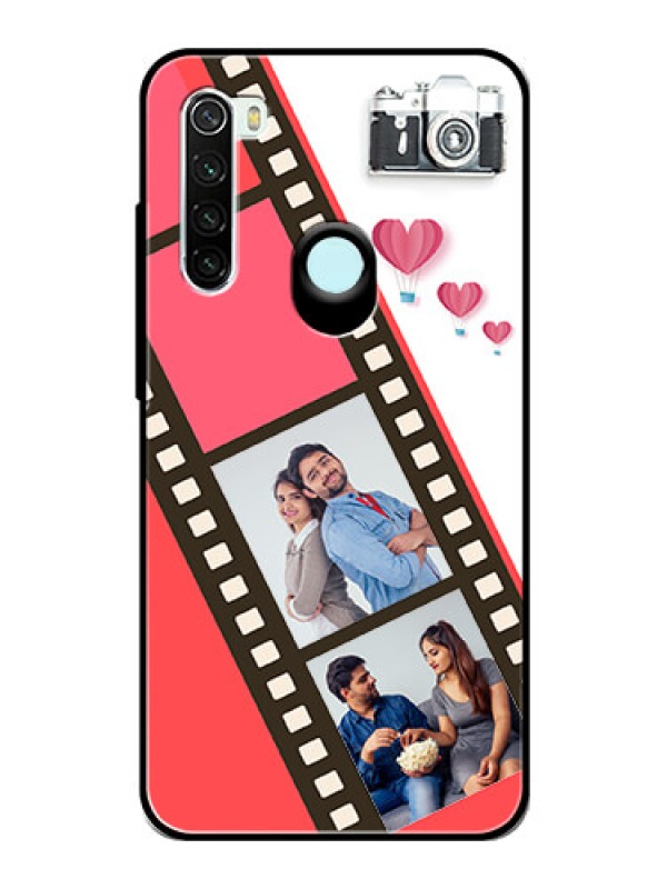 Custom Redmi Note 8 Personalized Glass Phone Case  - 3 Image Holder with Film Reel