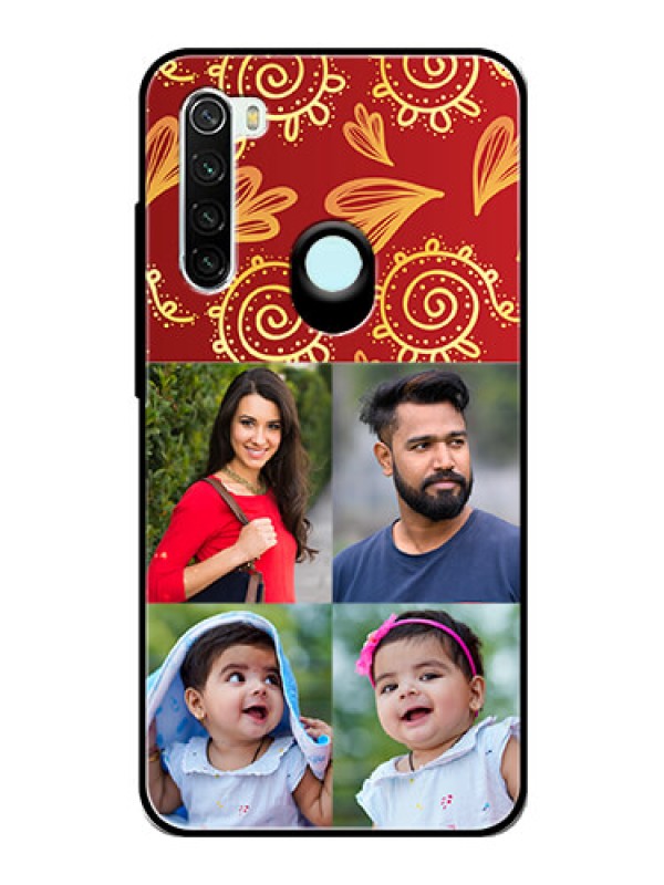 Custom Redmi Note 8 Photo Printing on Glass Case  - 4 Image Traditional Design
