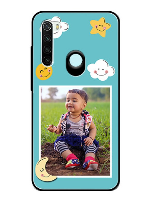 Custom Redmi Note 8 Personalized Glass Phone Case  - Smiley Kids Stars Design