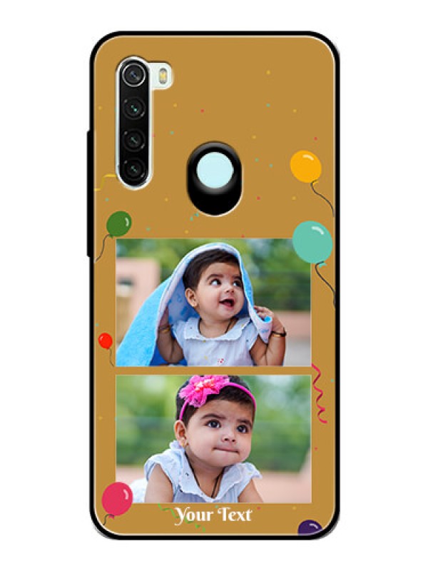 Custom Redmi Note 8 Personalized Glass Phone Case  - Image Holder with Birthday Celebrations Design