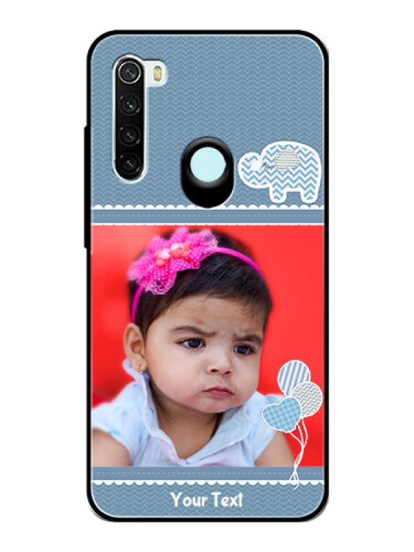 Custom Redmi Note 8 Photo Printing on Glass Case  - with Kids Pattern Design