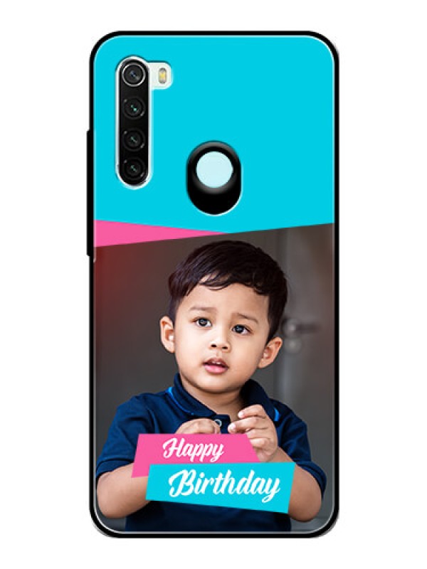 Custom Redmi Note 8 Personalized Glass Phone Case  - Image Holder with 2 Color Design