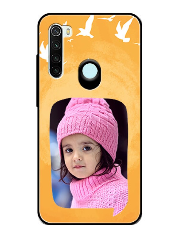 Custom Redmi Note 8 Personalized Glass Phone Case  - Water Color Design with Bird Icons