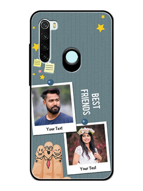 Custom Redmi Note 8 Personalized Glass Phone Case  - Sticky Frames and Friendship Design