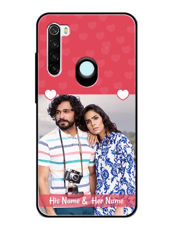Custom Redmi Note 8 Photo Printing on Glass Case  - Simple Love Design