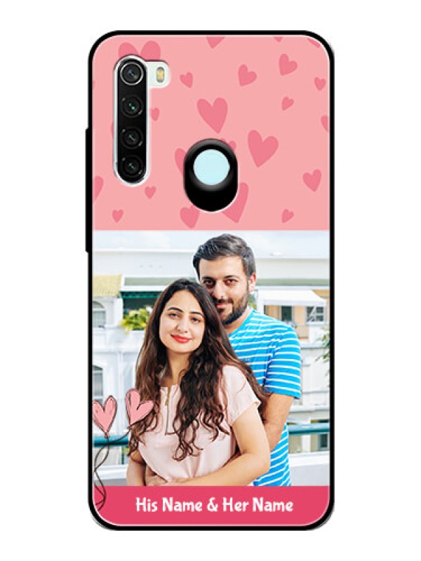 Custom Redmi Note 8 Personalized Glass Phone Case  - Love Design Peach Color