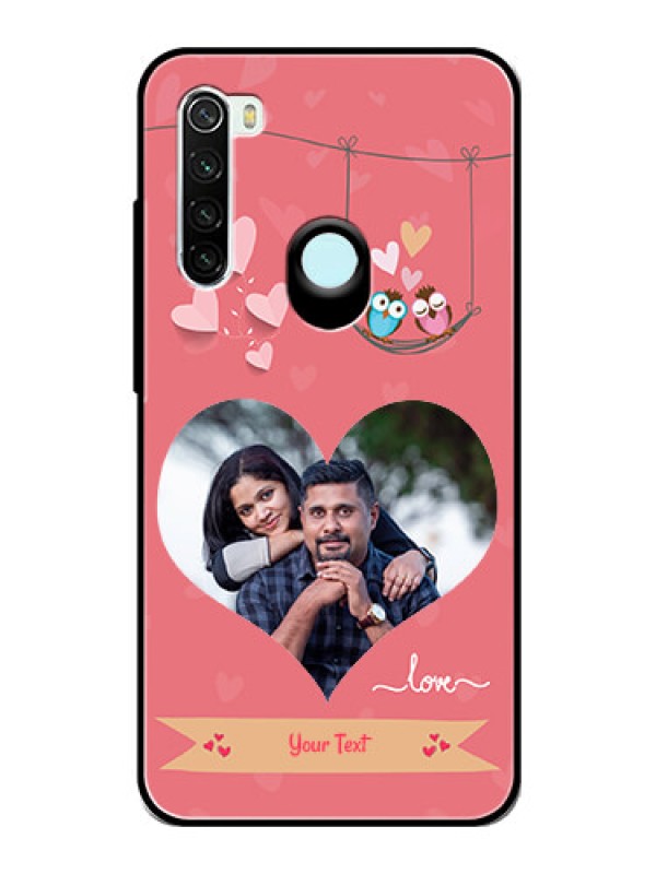 Custom Redmi Note 8 Personalized Glass Phone Case  - Peach Color Love Design 