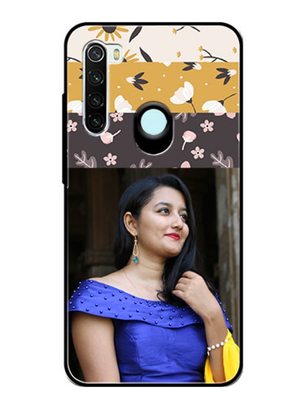 Custom Redmi Note 8 Custom Glass Phone Case  - Stylish Floral Design
