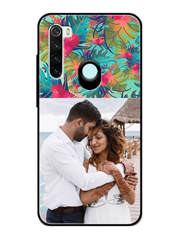 Custom Redmi Note 8 Photo Printing on Glass Case  - Watercolor Floral Design