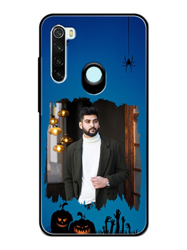Custom Redmi Note 8 Photo Printing on Glass Case  - with pro Halloween design 