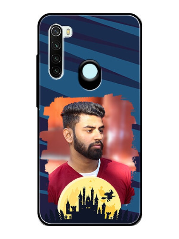 Custom Redmi Note 8 Photo Printing on Glass Case  - Halloween Witch Design 