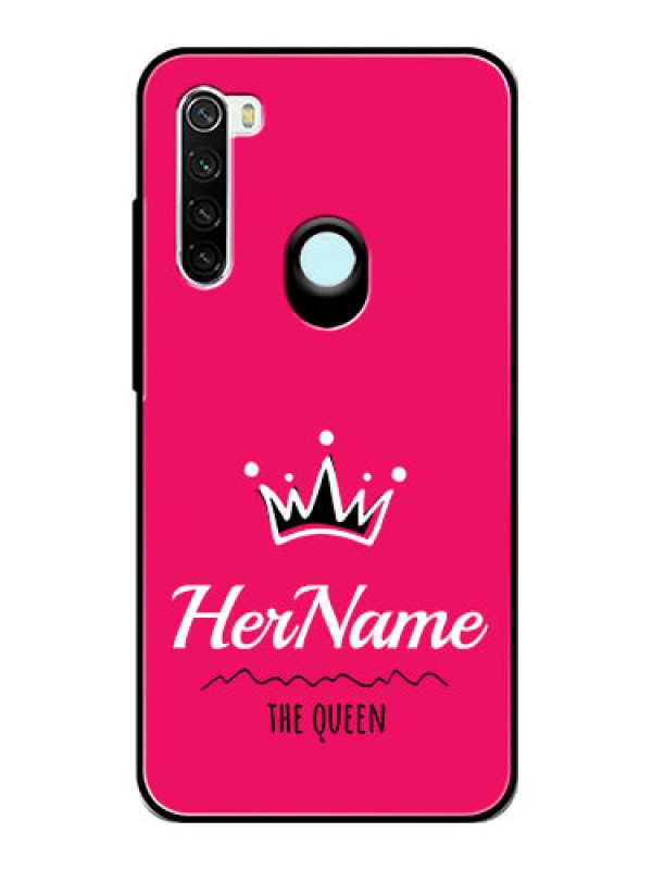 Custom Redmi Note 8 Glass Phone Case Queen with Name