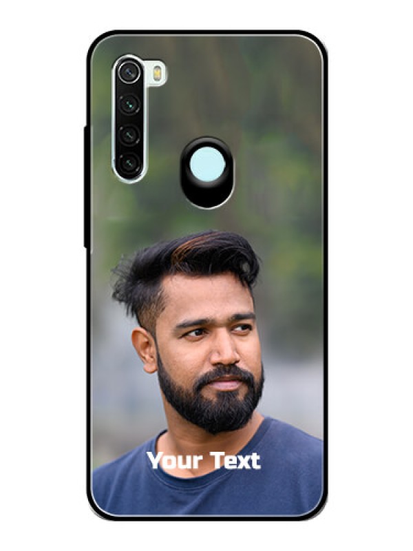 Custom Redmi Note 8 Glass Mobile Cover: Photo with Text