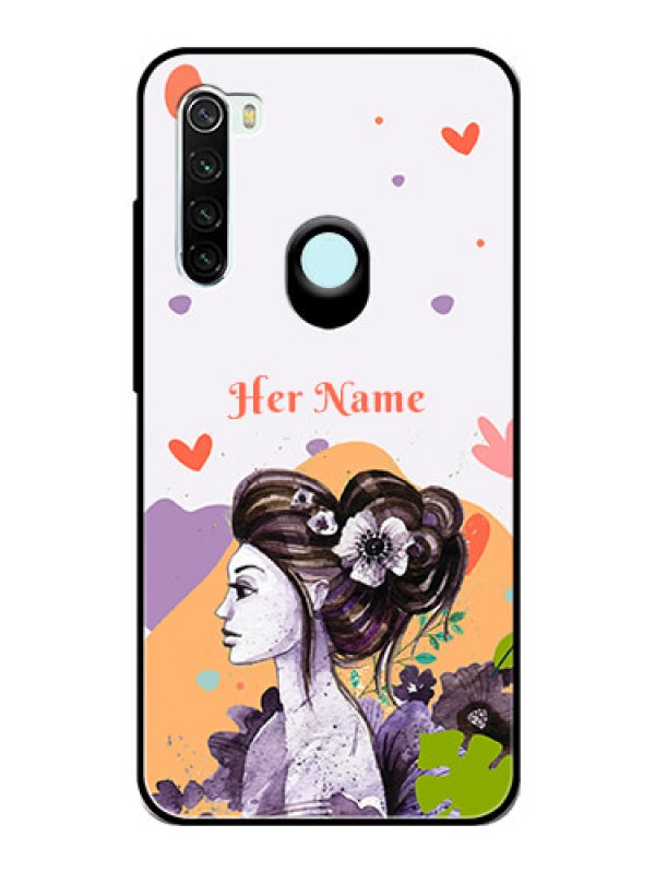 Custom Xiaomi Redmi Note 8 Personalized Glass Phone Case - Woman And Nature Design