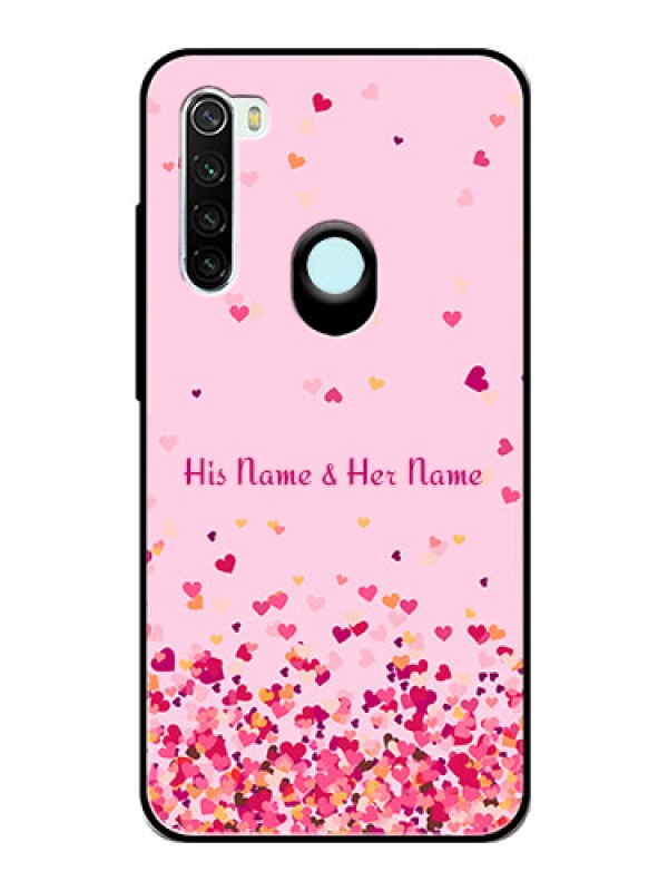 Custom Xiaomi Redmi Note 8 Photo Printing on Glass Case - Floating Hearts Design