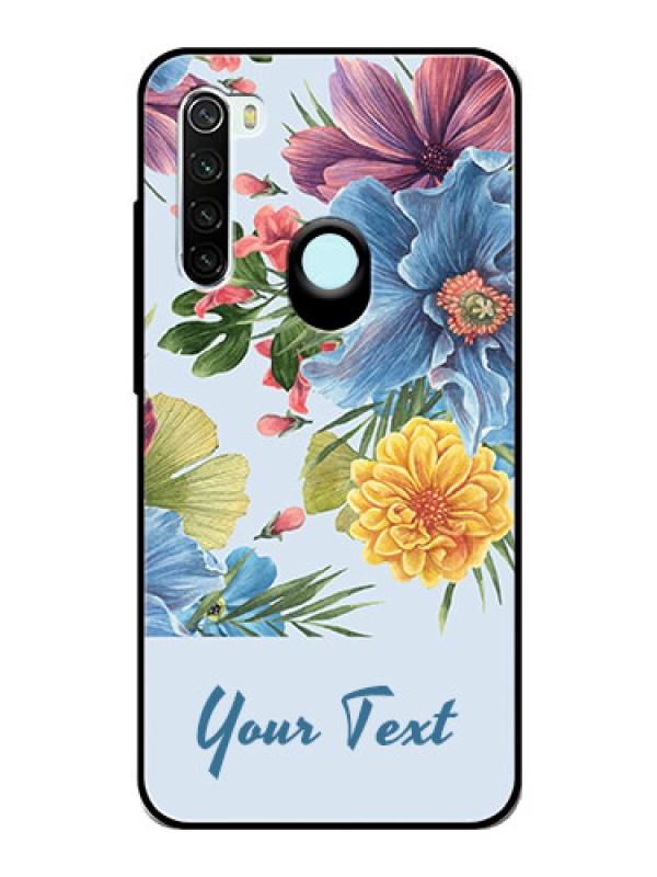 Custom Xiaomi Redmi Note 8 Custom Glass Mobile Case - Stunning Watercolored Flowers Painting Design