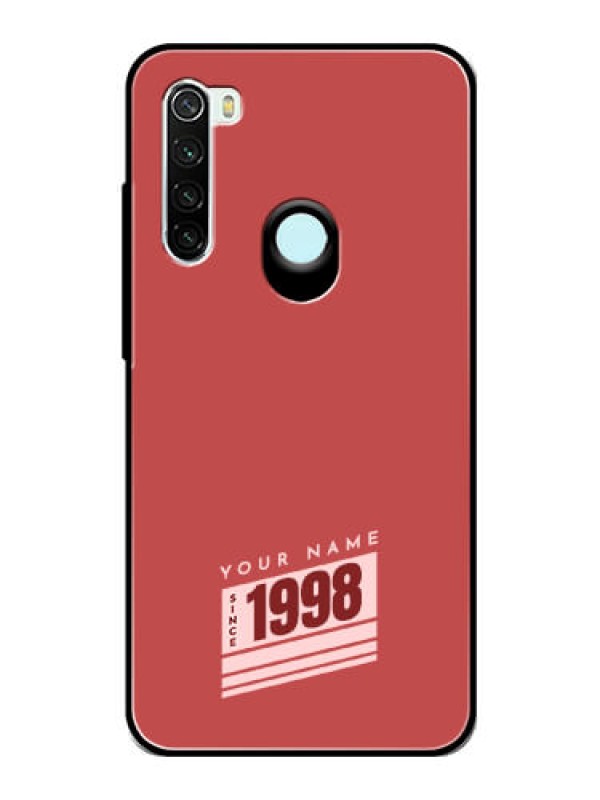 Custom Xiaomi Redmi Note 8 Custom Glass Phone Case - Red custom year of birth Design