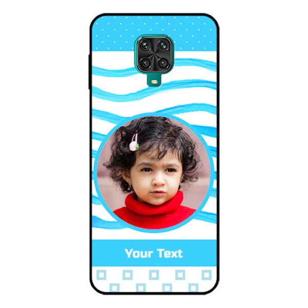 Redmi Note 9 Pro Max Custom Glass Phone Case  - Simple Blue Case Design