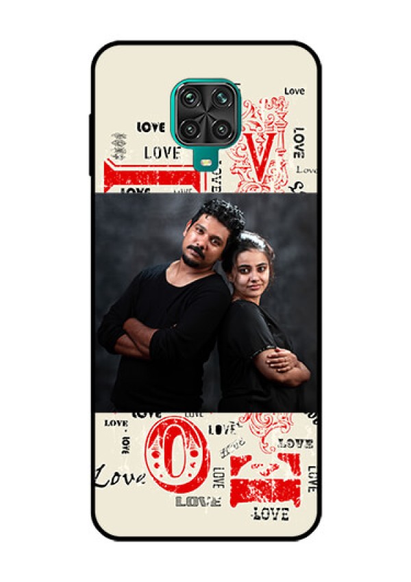 Redmi Note 9 Pro Max Photo Printing on Glass Case  - Trendy Love Design Case