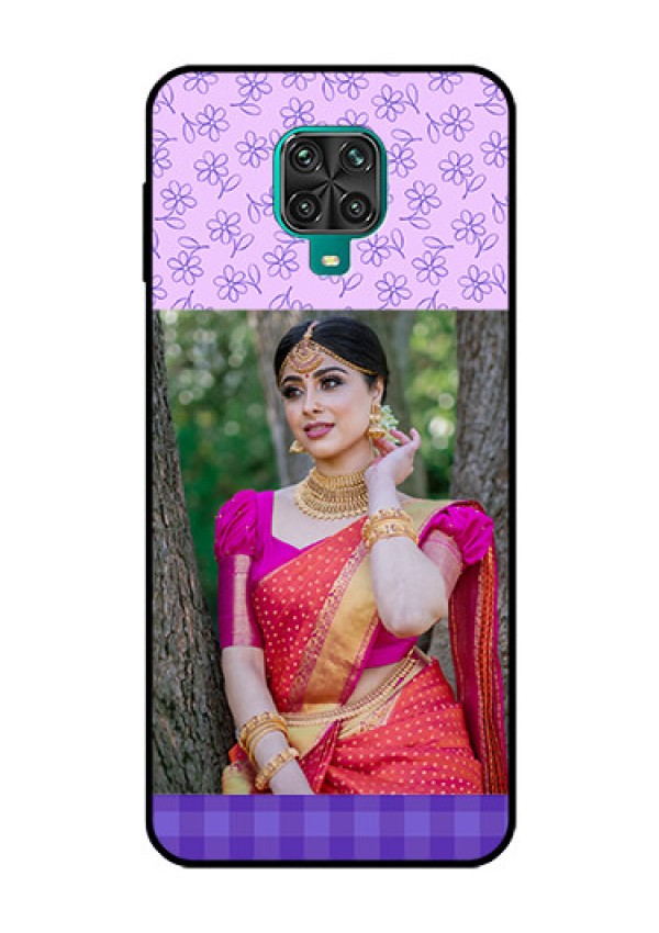 Redmi Note 9 Pro Max Custom Glass Phone Case  - Purple Floral Design